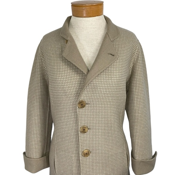 Worth Petite Small Long Reversible Wool Tan Coat - Picture 3 of 10